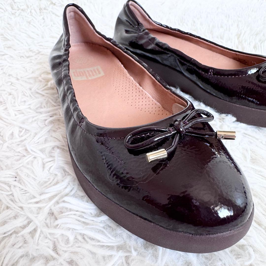 【新品未使用】fitflop エナメル パンプス コンフォートシューズ リボン