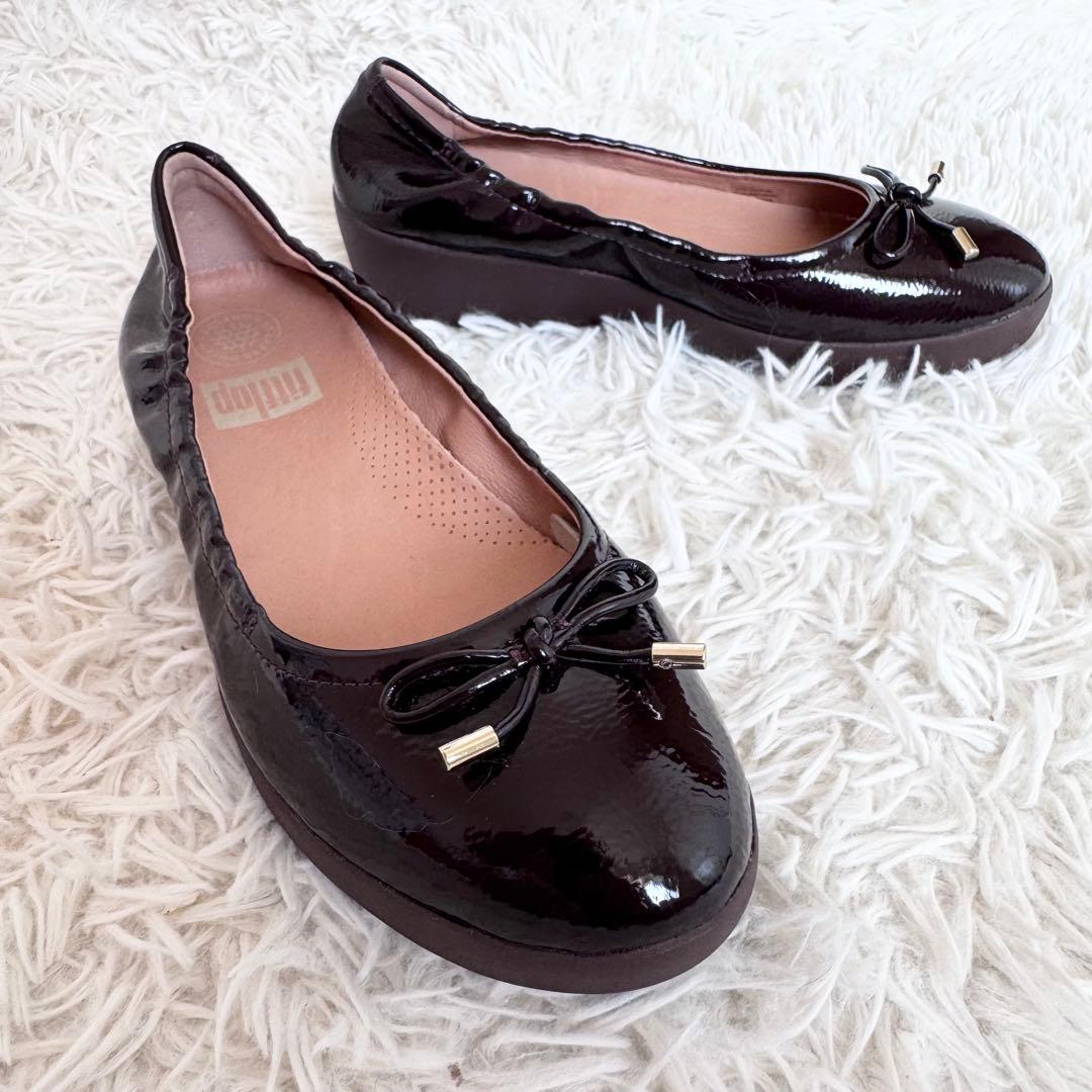 【新品未使用】fitflop エナメル パンプス コンフォートシューズ リボン