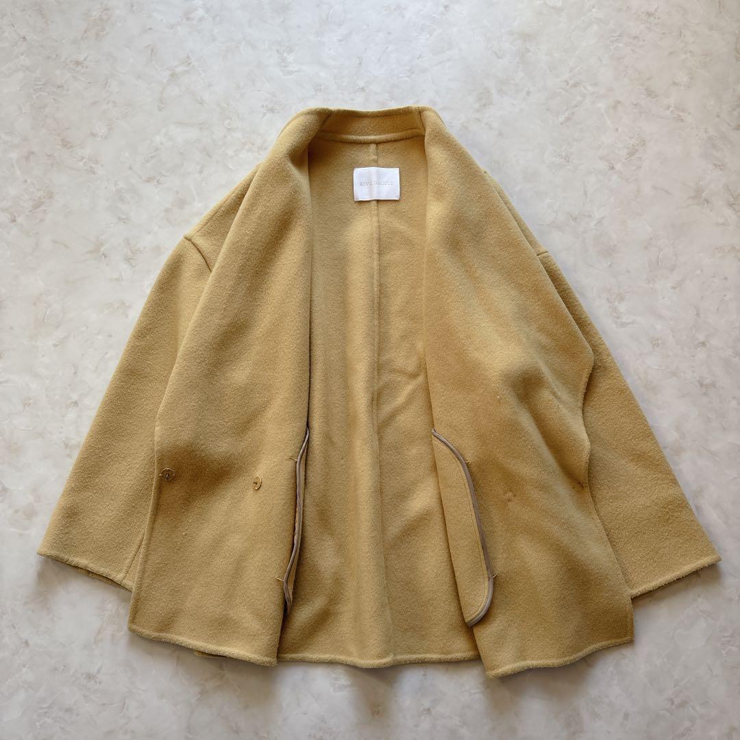 定価4万 リヴドロワ ダブルモッサミドルリバーコート ミドルコート　イエロー