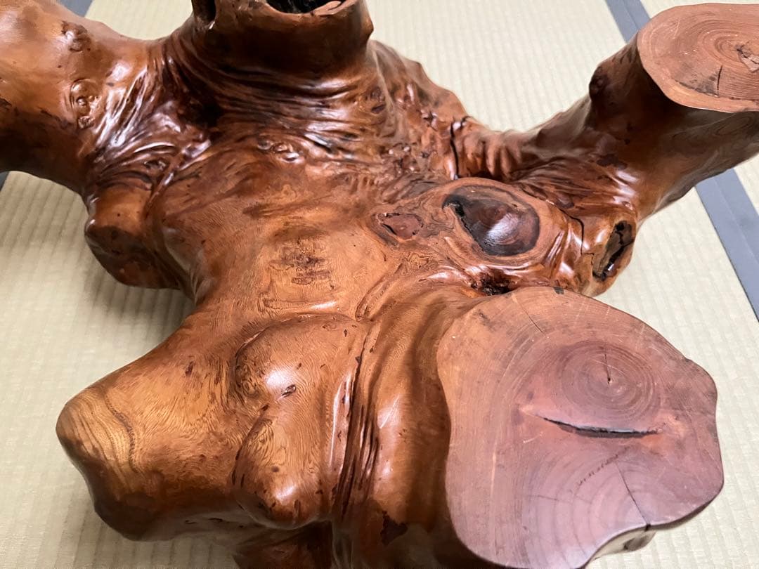 座卓、テーブル、木根花台、大型飾り台、切り株、無垢材、盆栽台、玄関、茶室