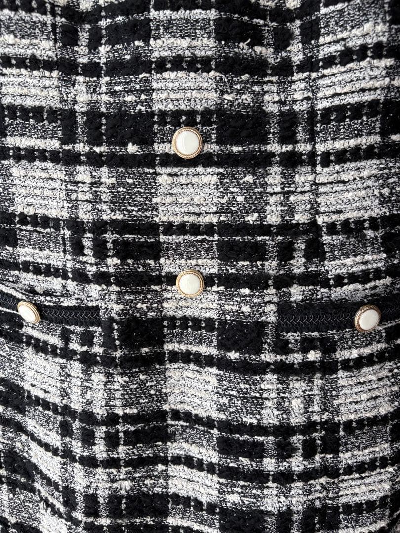 マリアケントツィード・チェック柄半袖ミニドレス