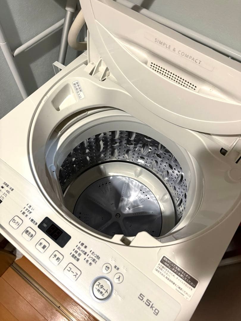 SHARP 全自動洗濯機5.5kg (ES-GE5D-W)