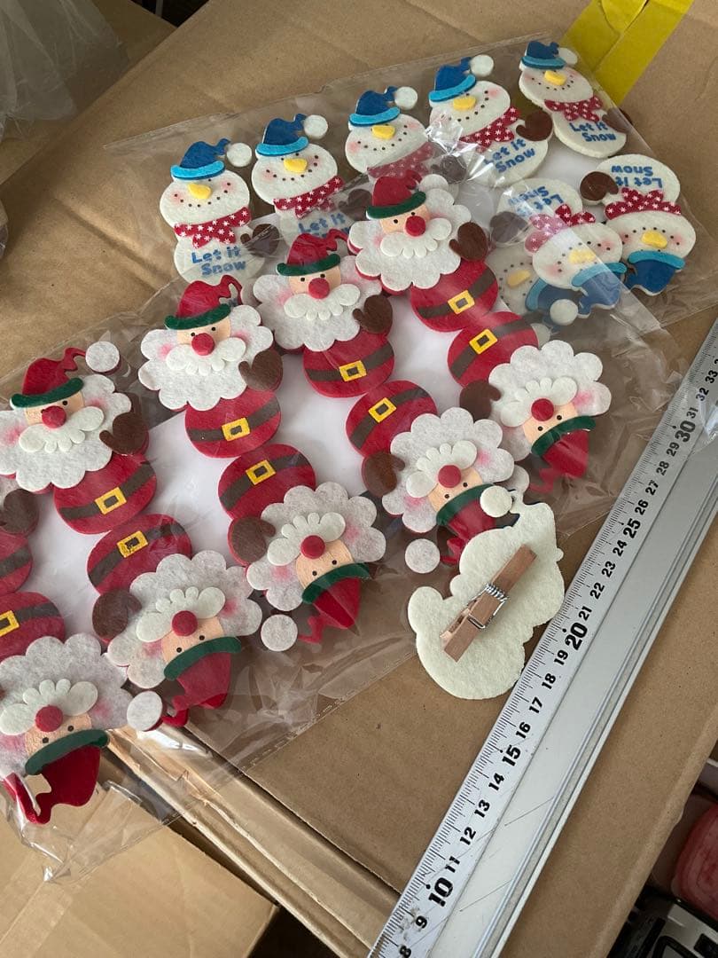 クリスマス用　サンタ＆スノーマンクリップ　ケーキ屋さん　販売　小物