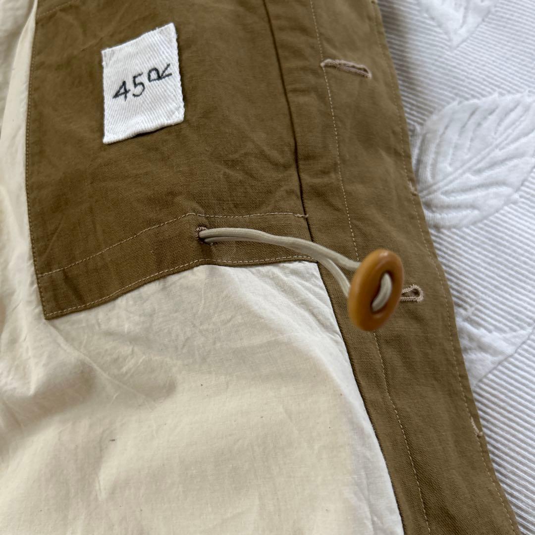 45R . 2way ミリタリーロングコート フリーサイズ　カーキ色