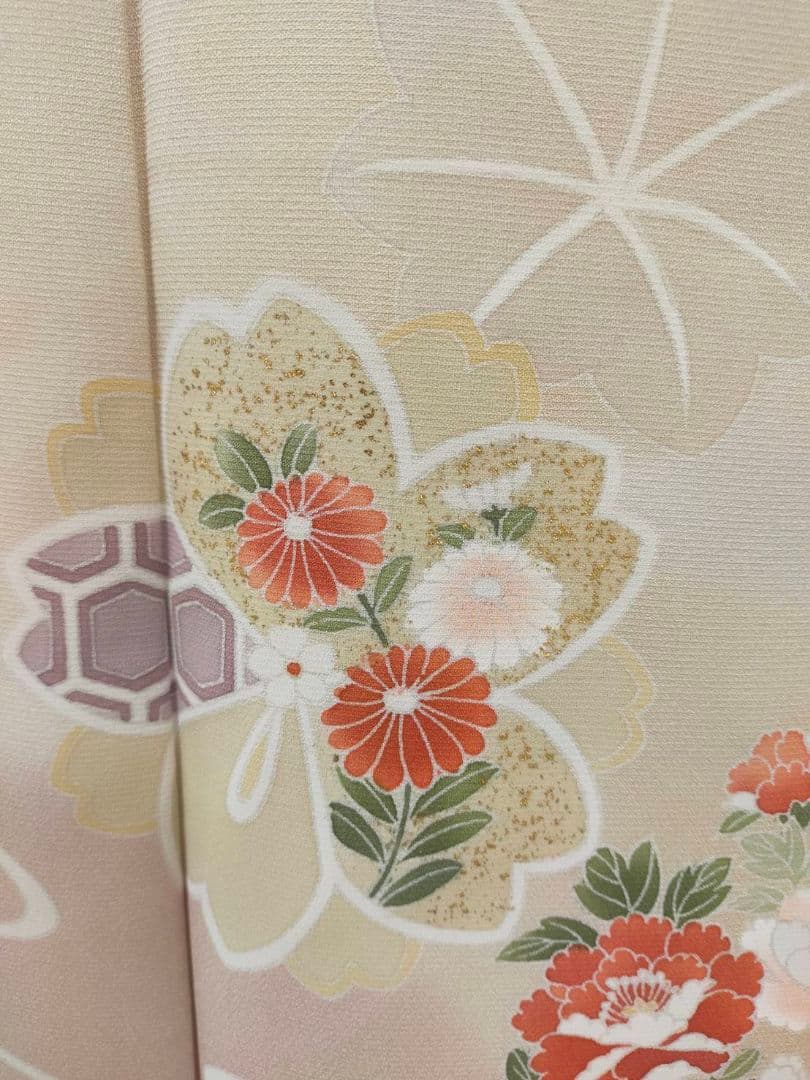 美品　正絹袷　手描き友禅訪問着単品