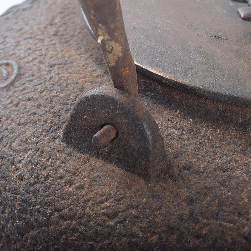 煎茶道具　金龍堂造　漢詩竹文　鉄瓶　鉄釜　M　R8870