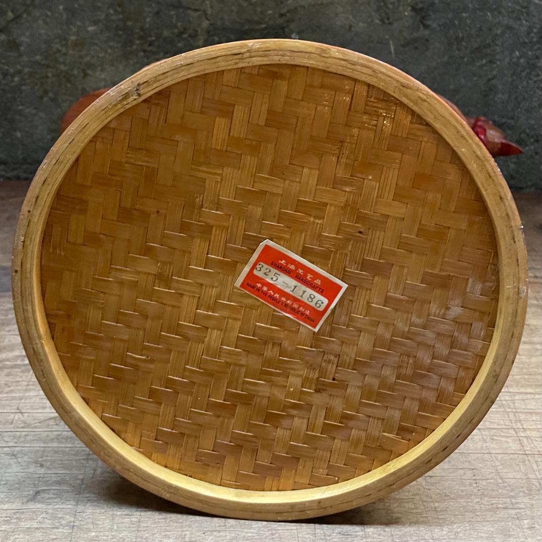 希少 1940's ヴィンテージ 上海伝統工芸 竹細工 雄鶏 ラタン オブジェ