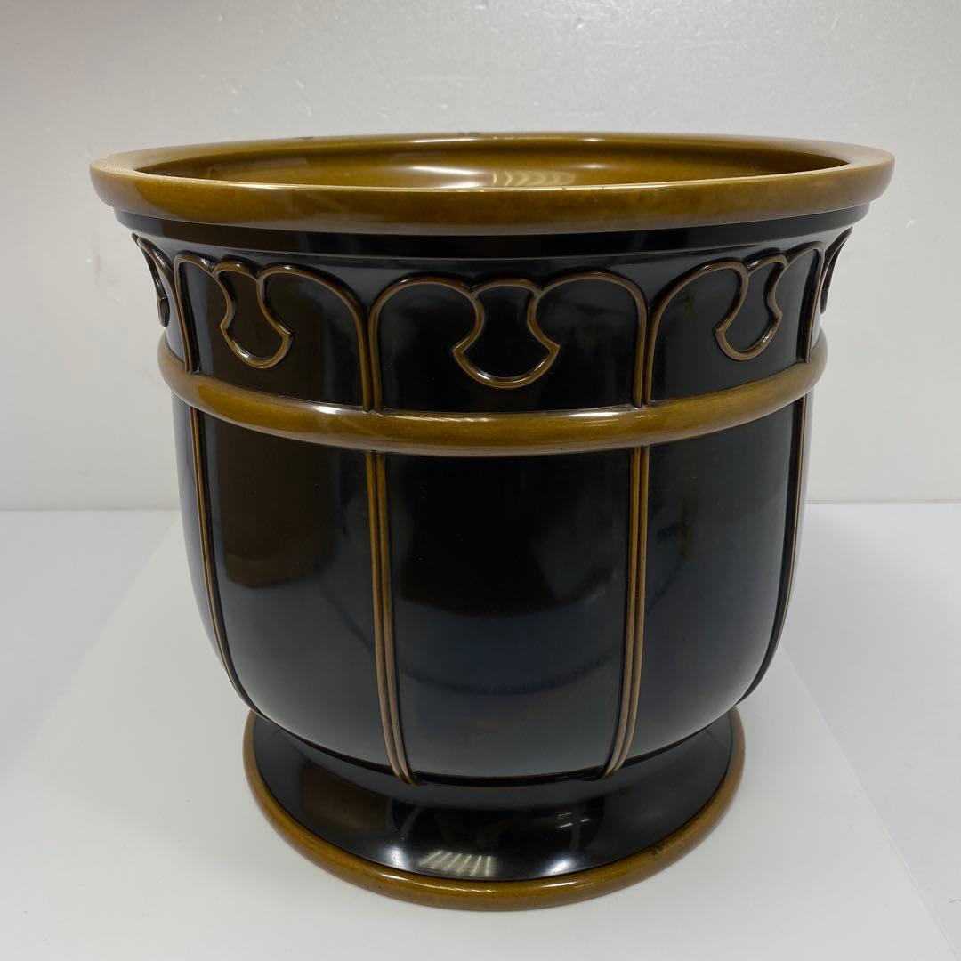 金谷五郎三郎　黒唐銅蓮萌式火鉢　共箱　トトサカ　東さ7-0315☆2F