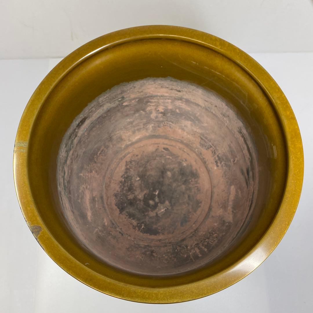 金谷五郎三郎　黒唐銅蓮萌式火鉢　共箱　トトサカ　東さ7-0315☆2F