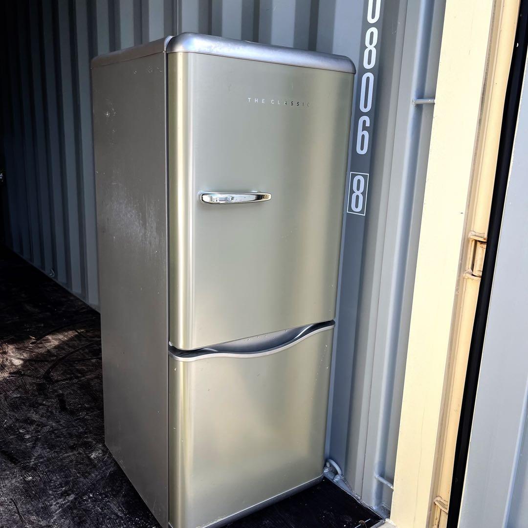 83取付無料！大宇 レトロ風おしゃれデザイン高性能シルバー冷蔵庫！