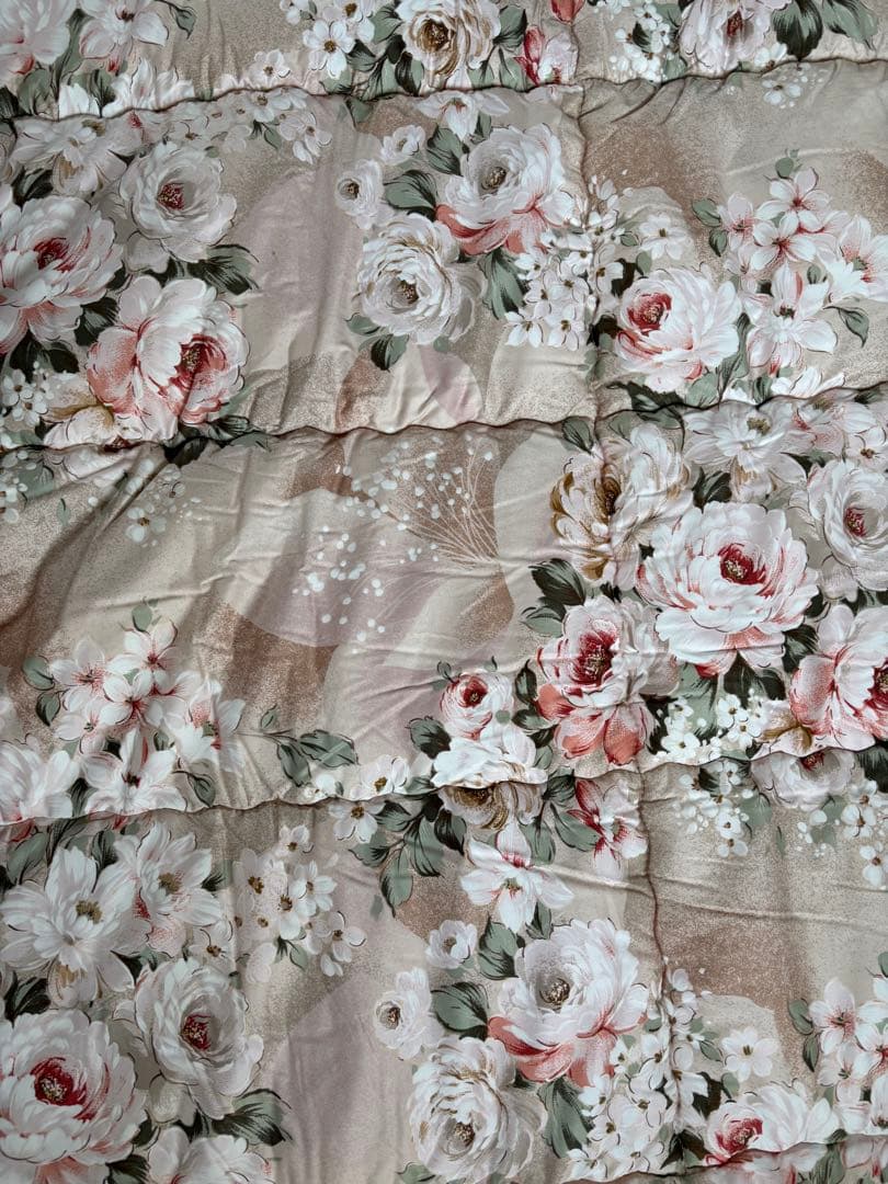 未使用　ダブル　敷き布団 パット140x195cm 花柄