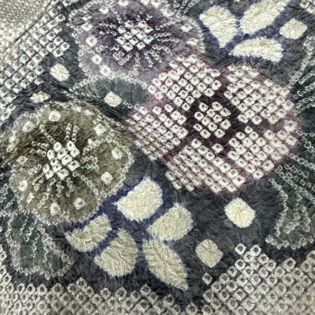 藤娘きぬたや 薄グレー 総絞り 下り藤 訪問着