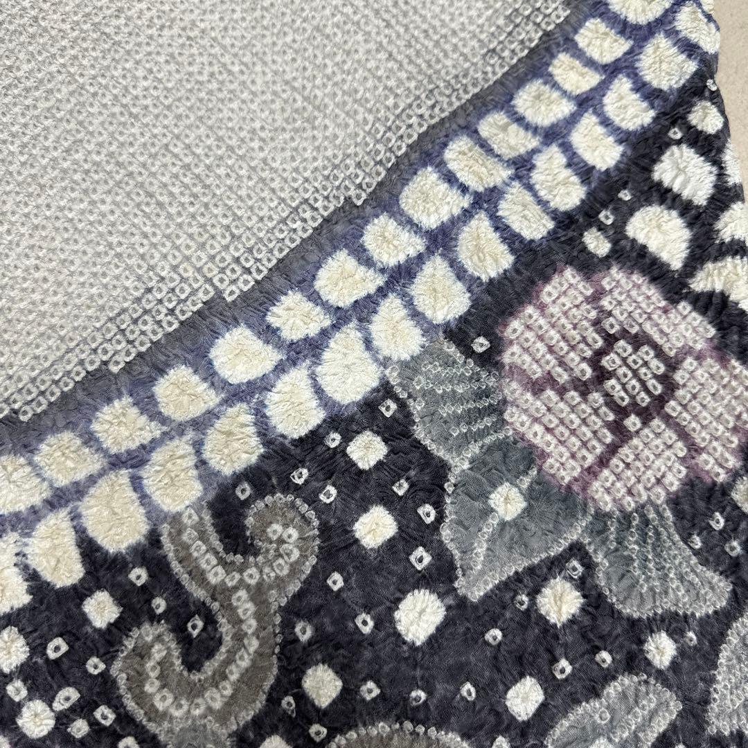 藤娘きぬたや 薄グレー 総絞り 下り藤 訪問着