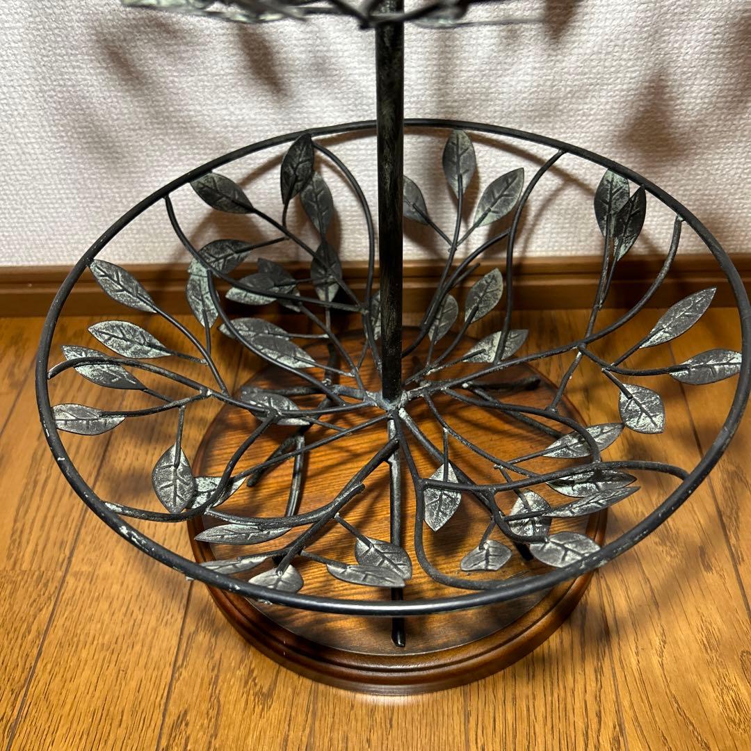 アイアン　インテリア　アンティーク2段バスケット