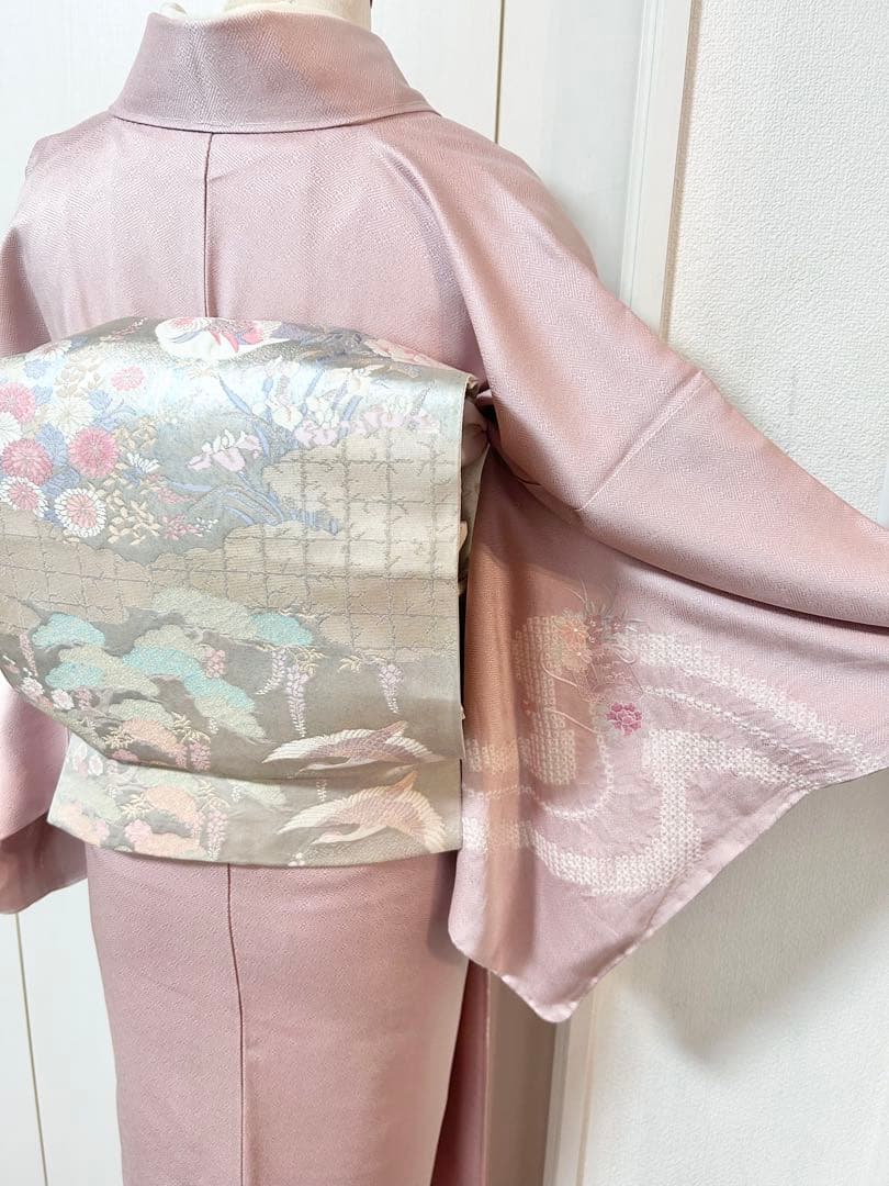 美品　未使用　しつけ糸付き　正絹訪問着　フルセット4点　卒業式　入学式　お宮参り