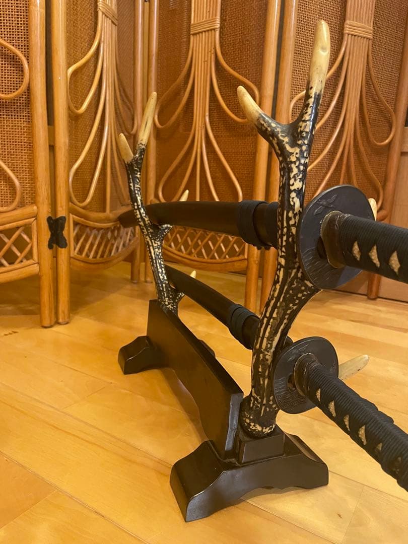 日本刀　模造刀　刀掛代　スタンド　インテリア　レトロ