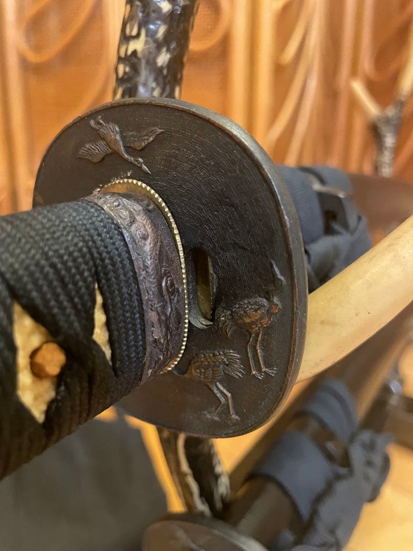 日本刀　模造刀　刀掛代　スタンド　インテリア　レトロ