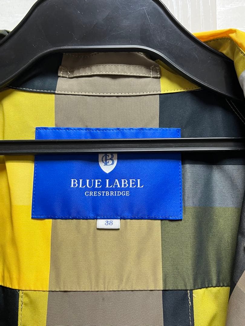 ブルーレーベル　未使用チェック柄フード付きレインポンチョ　38号