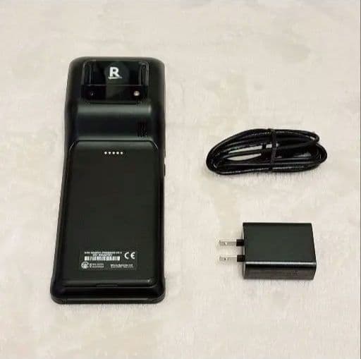 モバイル決済端末　楽天ペイ　ターミナル　感熱紙付き　黒　美品