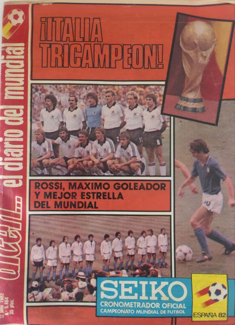 FIFAW杯1982年　決勝 イタリアvs西ドイツ戦　チケット半券と新聞付き