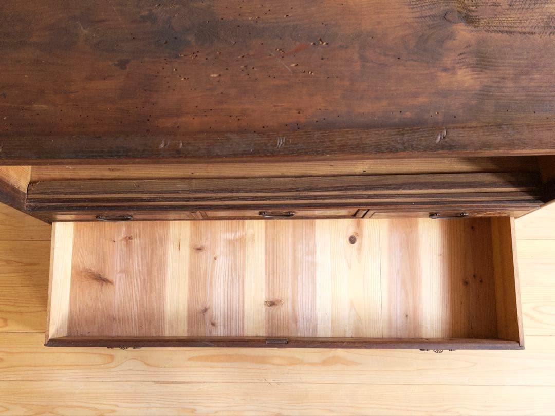 ローボード　3段収納棚　棚にはハーモニカ　希少　古道具　古家具　アンティーク