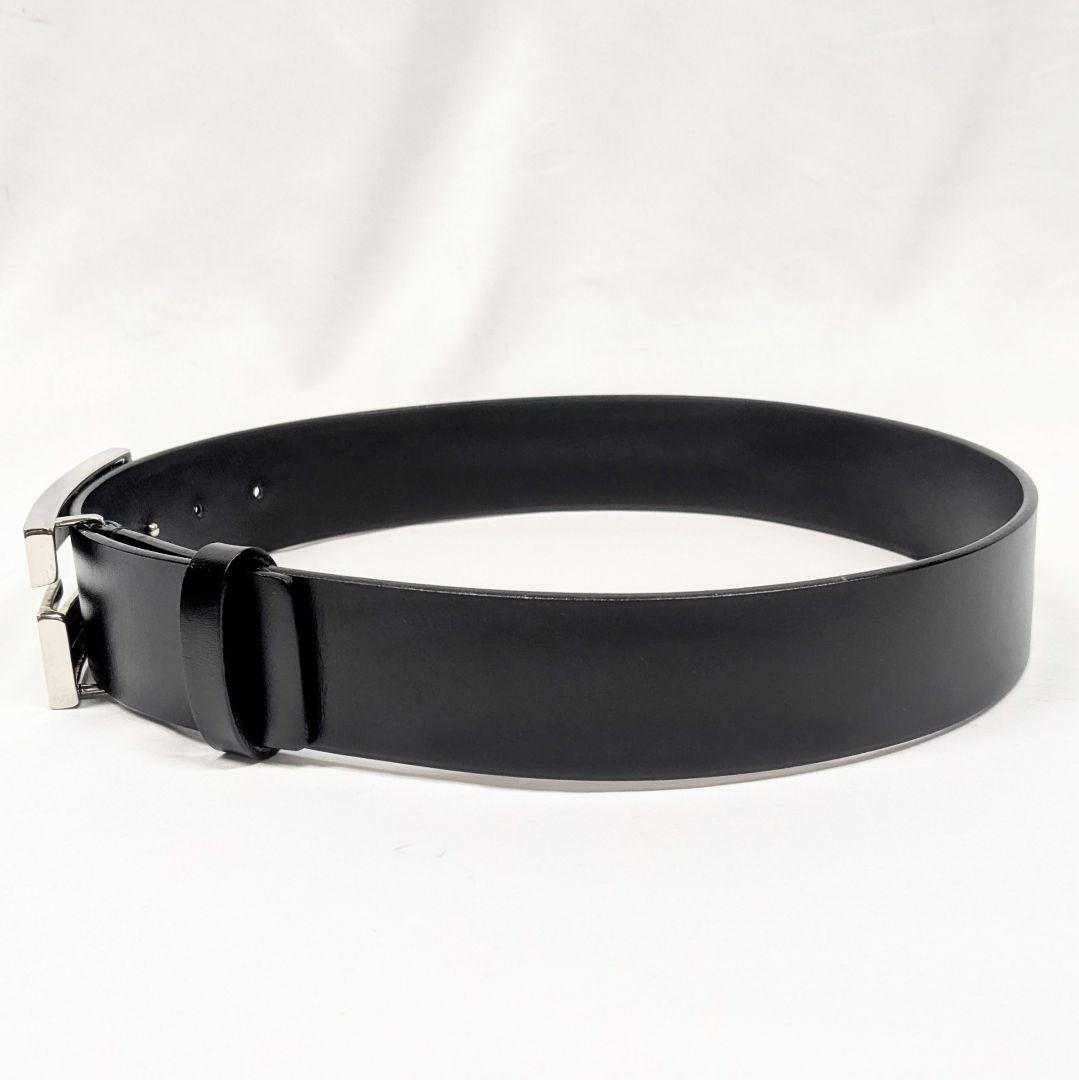 GUCCI グッチ レザー Gロゴ シルバーベルト レディース ブラック