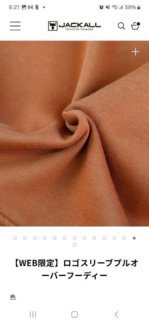 JACKALL ロゴスリーブプルオーバーフーディー