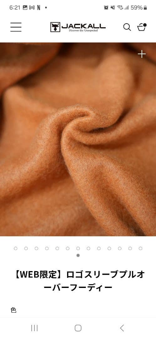 JACKALL ロゴスリーブプルオーバーフーディー