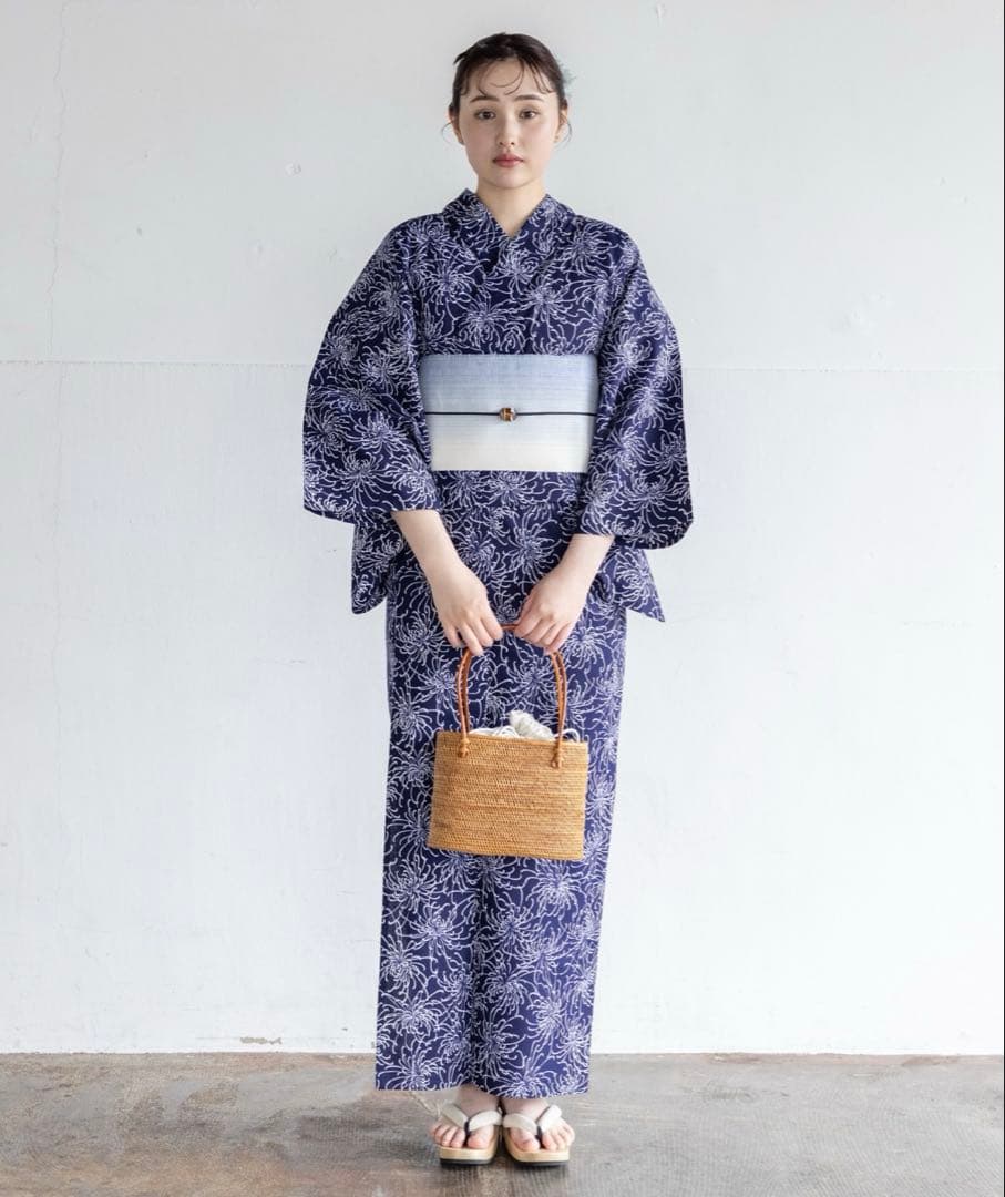 美品【二橋染工場】捺染こだわり浴衣2点セット