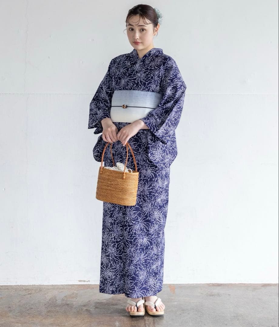 美品【二橋染工場】捺染こだわり浴衣2点セット