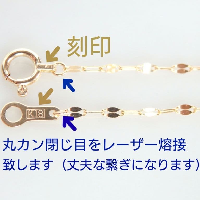クロミカ　k18アンクレット　ペタルチェーン　1.4㎜幅　つけっぱなし