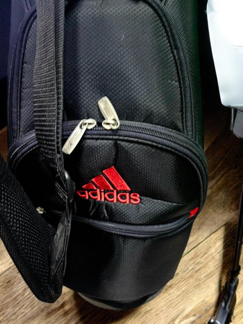 送料無料/美品　adidas キャディバックBLACKｘRED