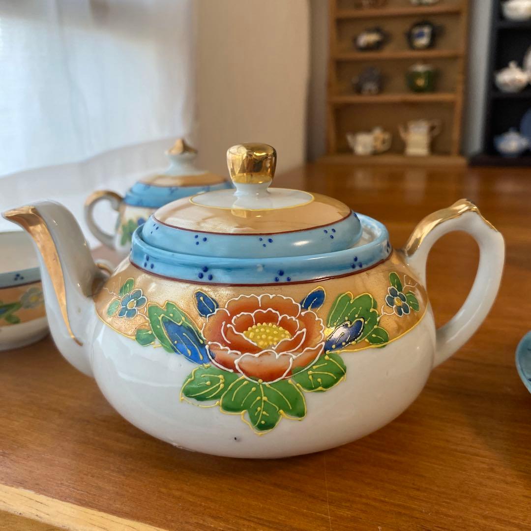 オールドジャパン　英国里帰り　ラスター彩　盛り上げ　チルドレンズ　ティーセット