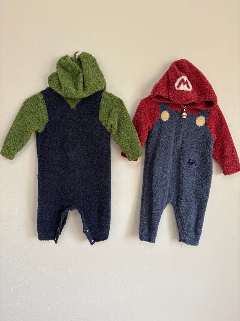 ジェラートピケ　マリオ・ルイージロンパースセット2枚セット　双子