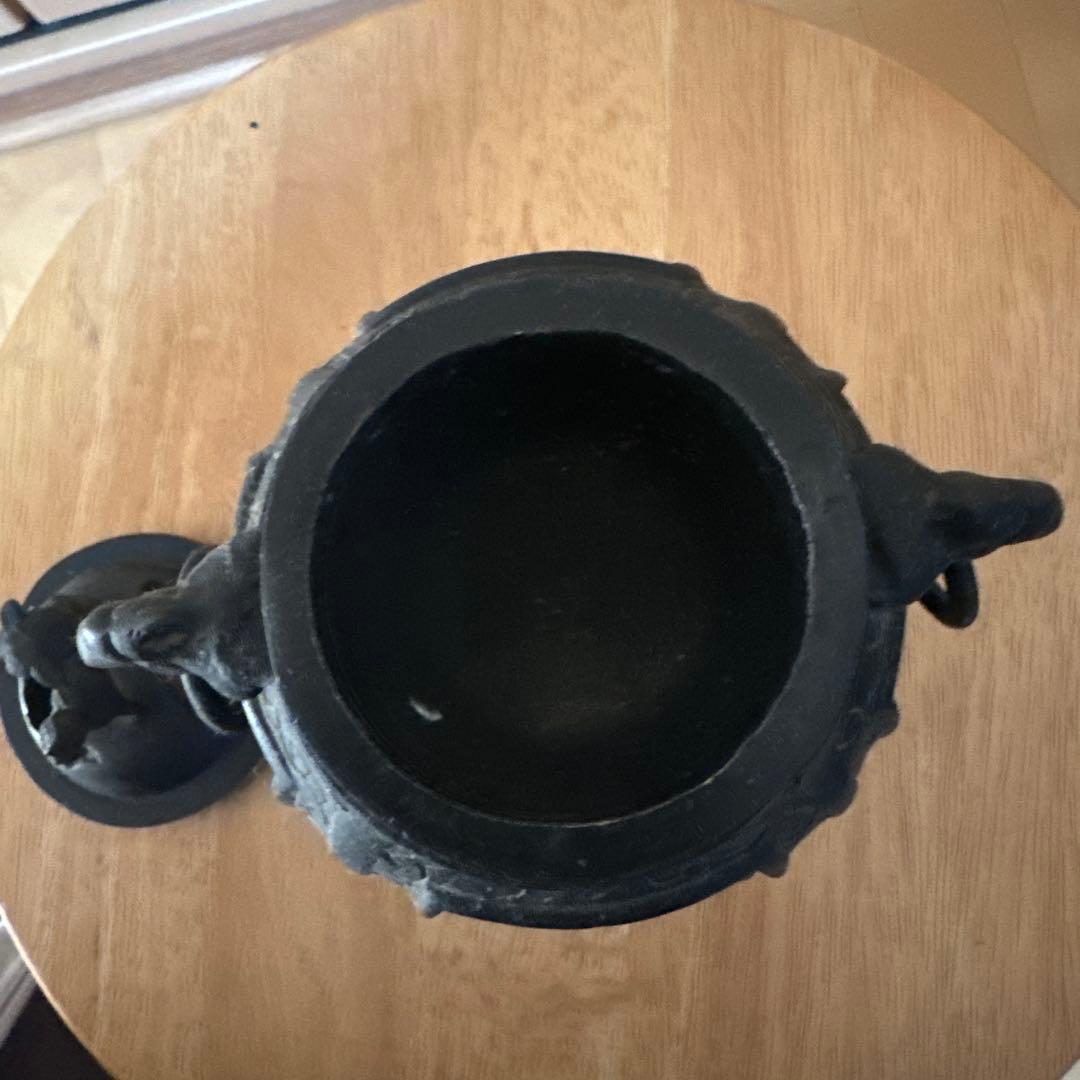 2566 銅製　大明宣徳銘　獅子香炉