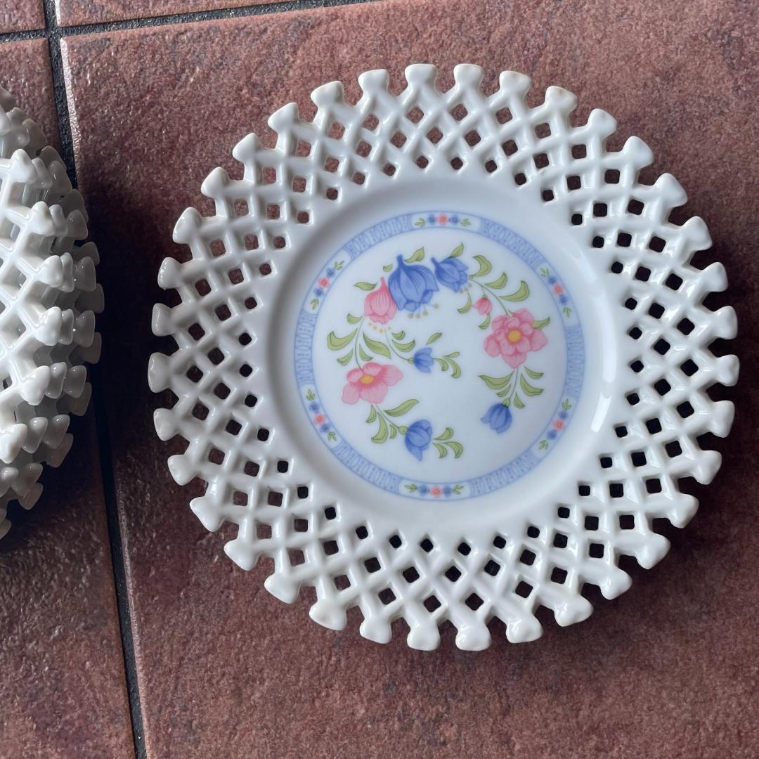 未使用）計11枚 大皿1/平皿5/深め取皿5 ケイトマイアンヌ 網透かし