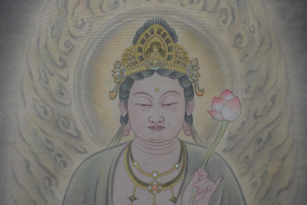 紺一彩/聖観音図/掛軸☆宝船☆Z-90