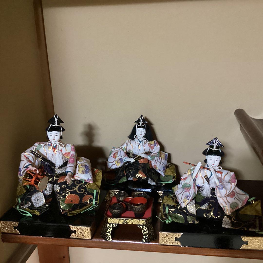 O-36 竹原文楽　ひな祭り 雛人形セット　三人官女と五人囃子