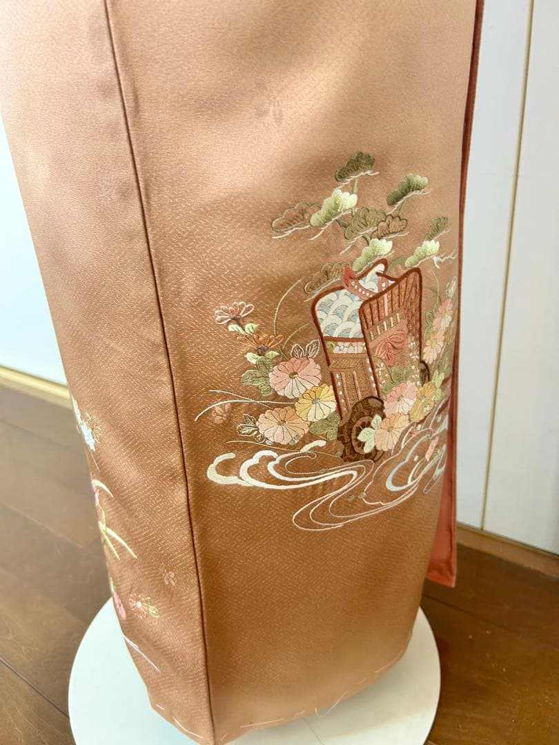 未使用　しつけ糸付き　豪華　総刺繍　正絹訪問着　フルセット4点　入学式　卒業式