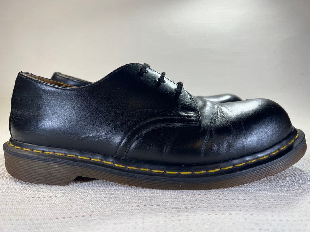 UK9_28cm Dr.Martens スチールトゥ 3EYESHOE 3ホール