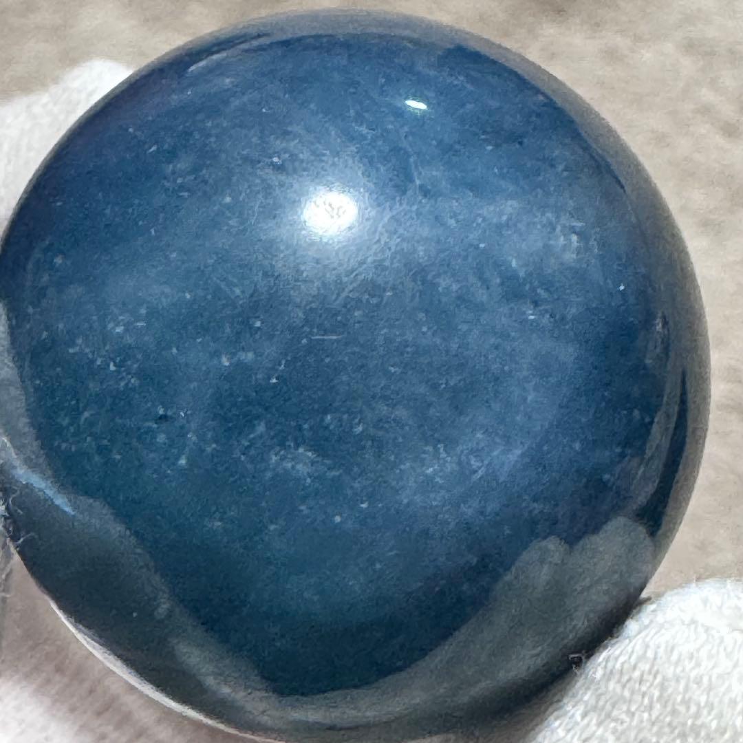 M-20ディープブルーアクアマリン丸玉　ダークブルースフィア　天然石　濃青色