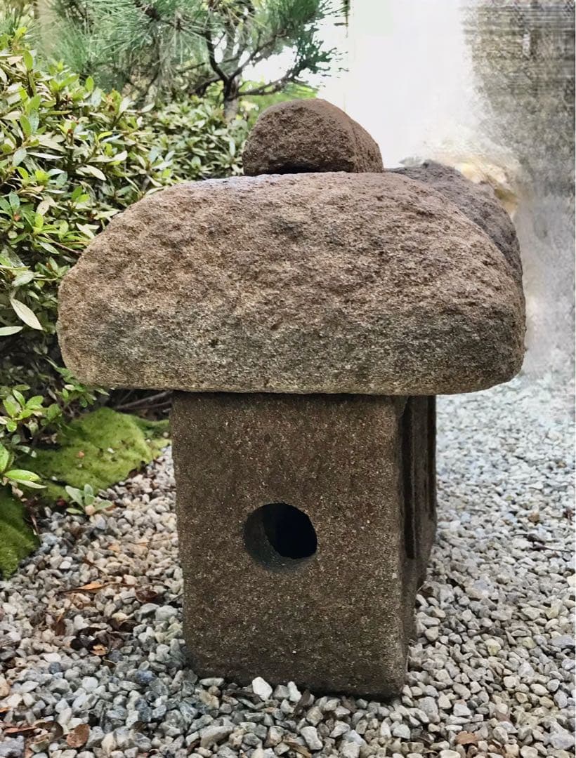 【山小屋風石灯篭・置灯篭・オブジェ・庭石】ガーデニング箱庭造園水石飾り石