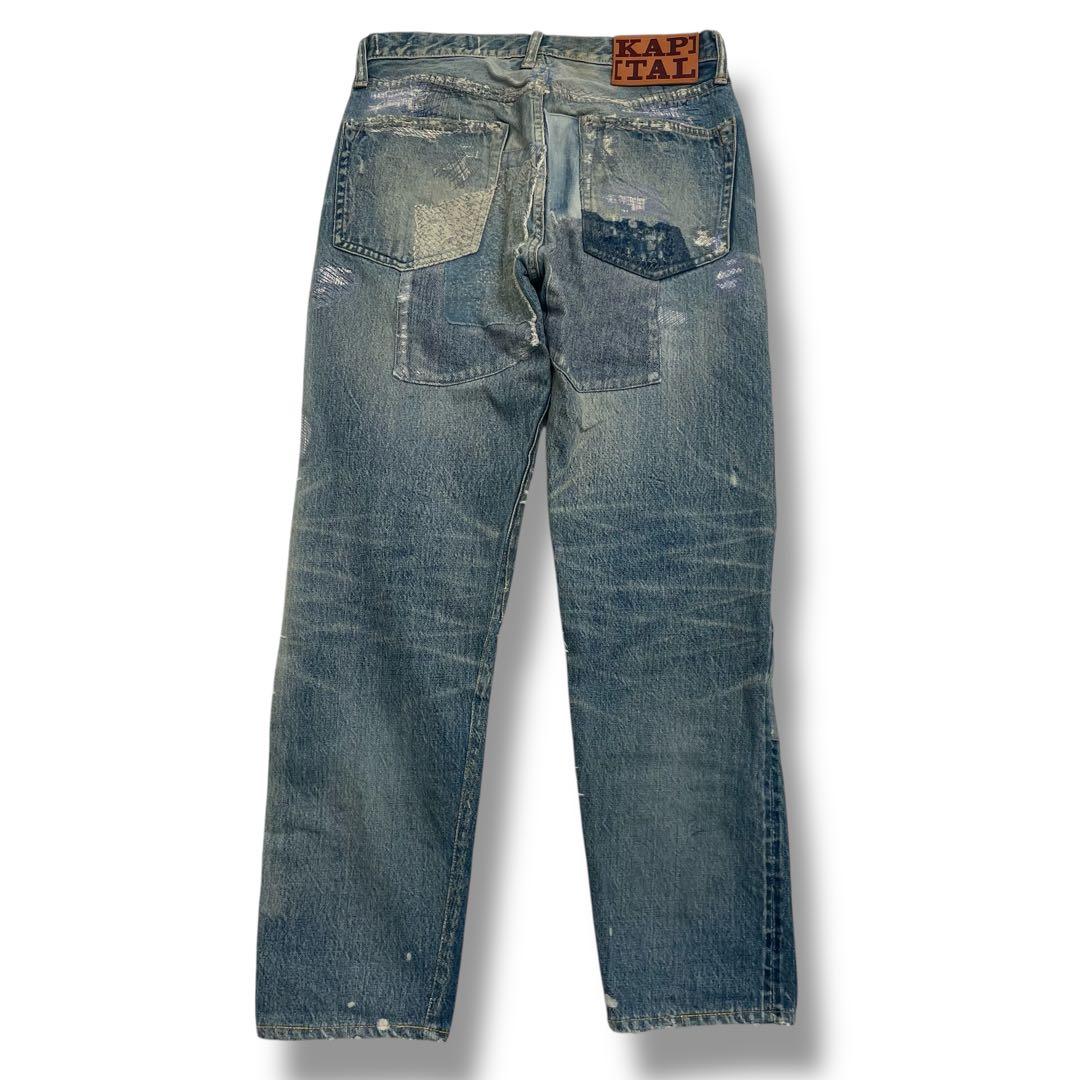 【名作】Kapital キャピタル 襤褸 ボロ 刺し子 デニムパンツ 34