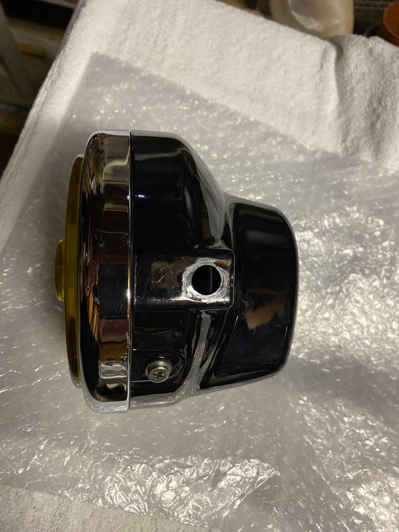 イエロー 丸型 バイクライト旧車　カスタム　モンキー　中古品マーシャル