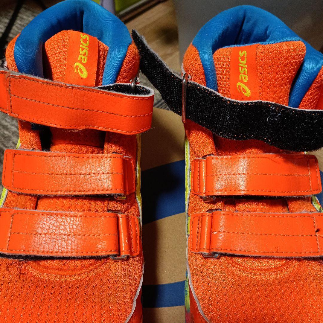 ASICS CP ハイカット安全靴 オレンジ/青