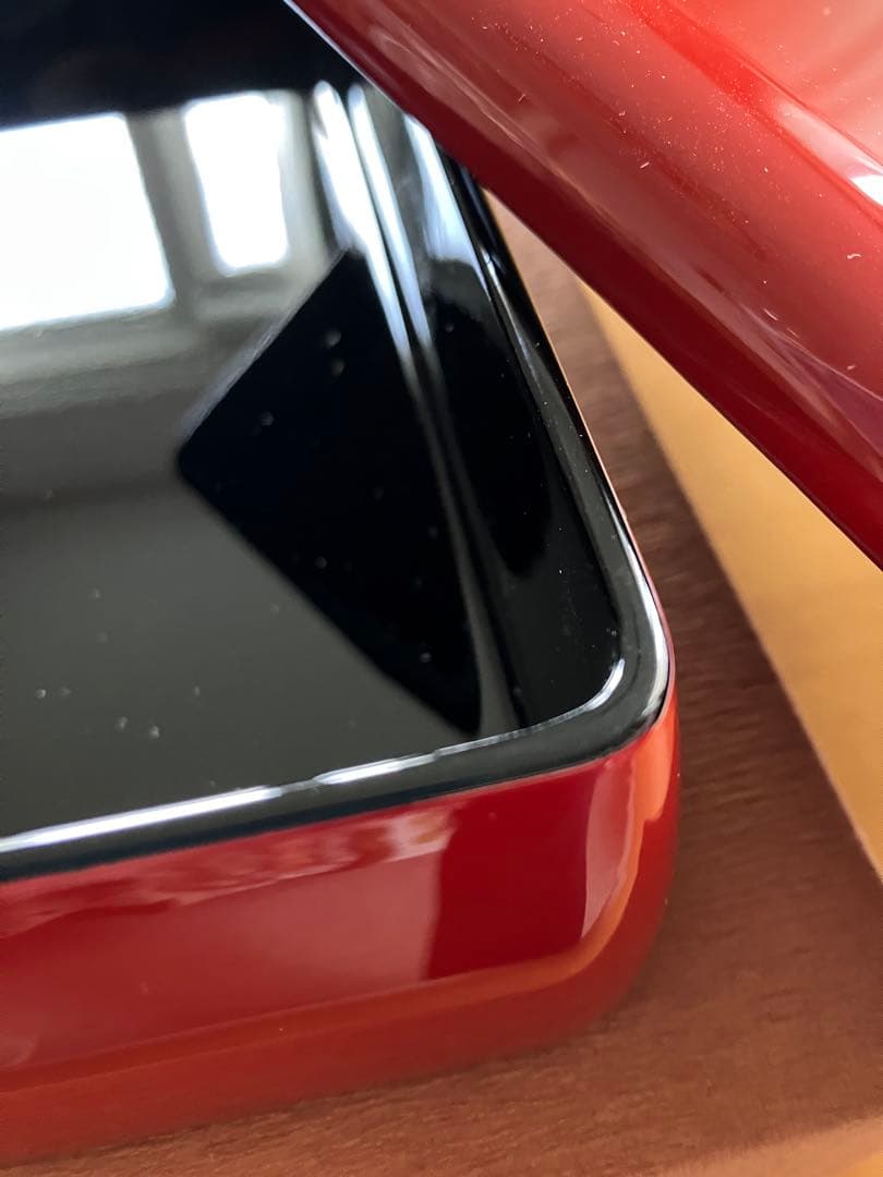 大幅お値下げ　高岡漆器　赤い漆器 文箱 花のデザイン（青貝）