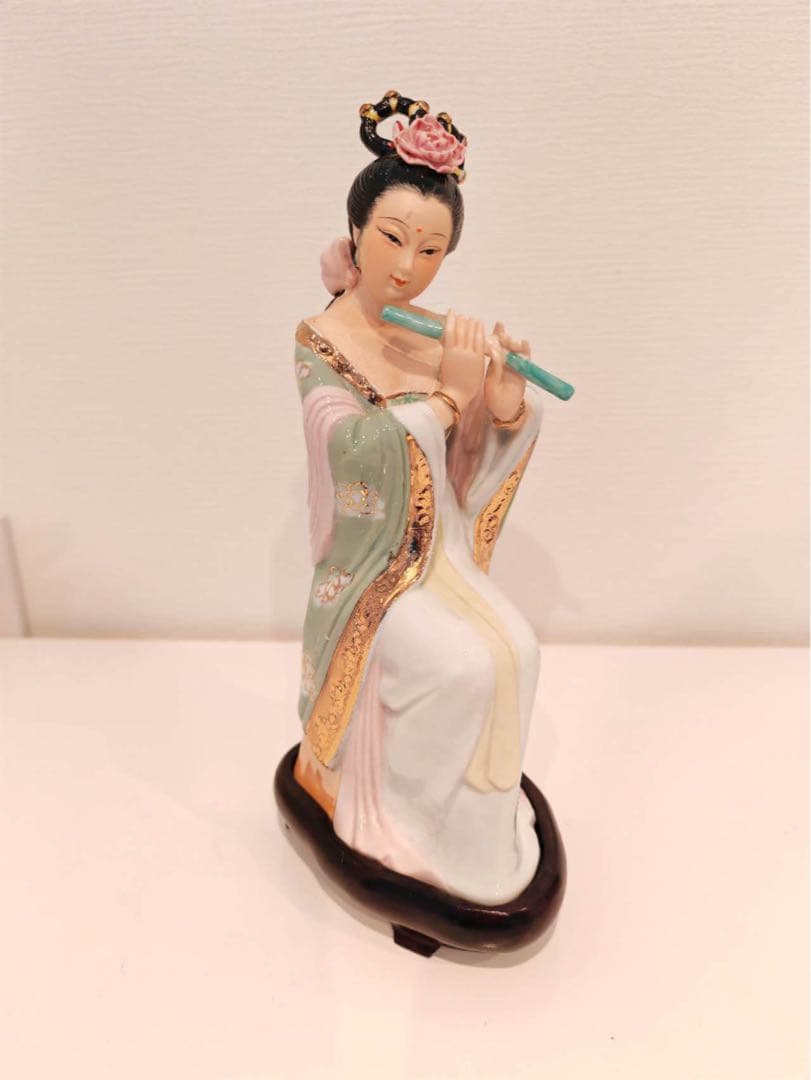 陶器人形 古代中国の多彩な楽器を持つ陶器製美人女性像8体セット 中国芸術品