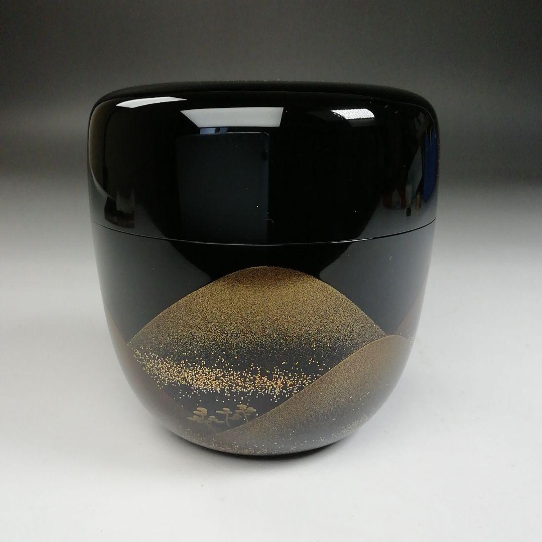 Ｗ１７８　棗　『遠山蒔絵』『一后一兆 作』『二重箱』　共箱　茶道具
