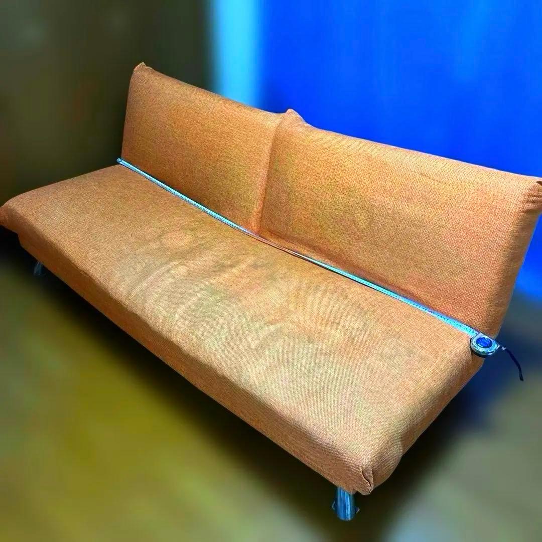 【直接取引】ソファベッドオレンジ、定価¥35,800