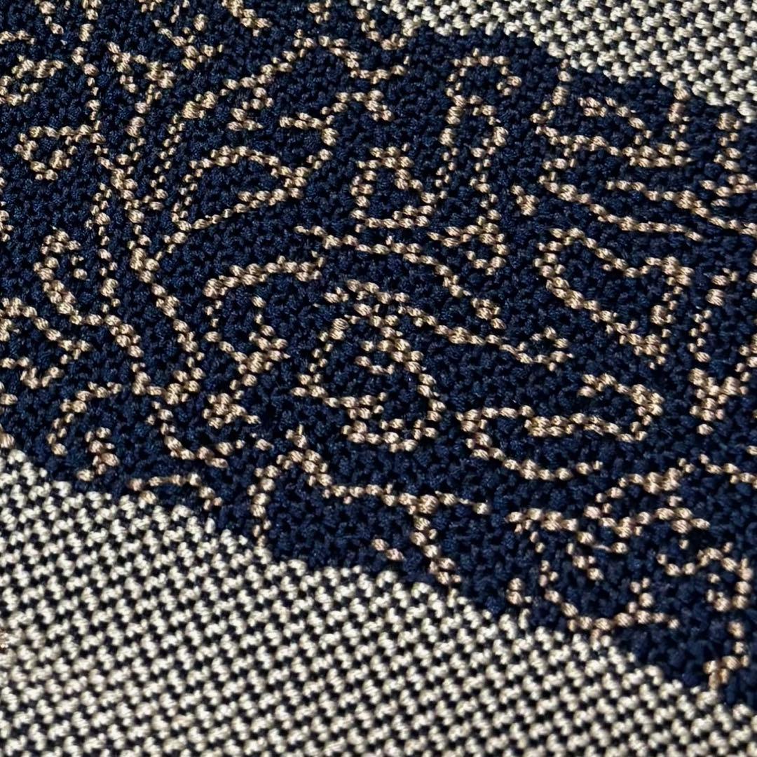 正絹 紬　信州紬風・ぜんまい紬風　幾何学文様 創作紬　フルセット　専門店